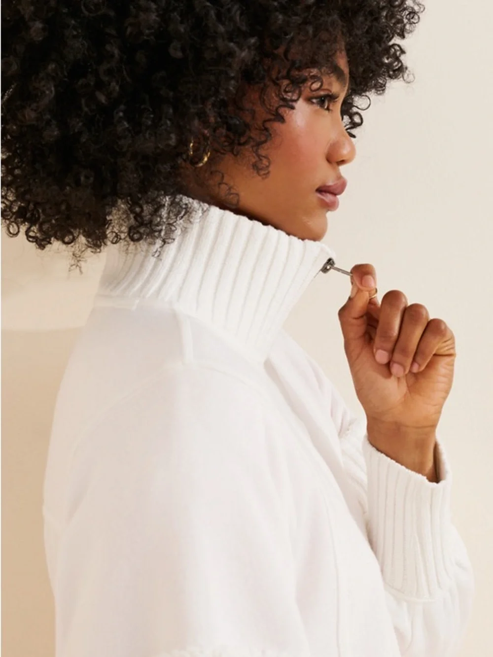 Anthropologie Daily Practice Indy Grab Pullover Sweatshirt White Dahlia NEW - Picture 3 of 7
